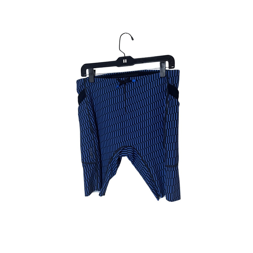 Janji Trail Half Tight Shorts Mens Large Blue 8 Inch Running Compression Pockets